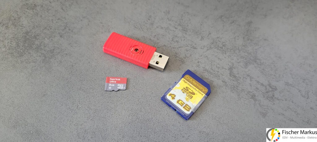 Flash Speicher zur Datenrettung (USB Stick, SD Karte, microSD)