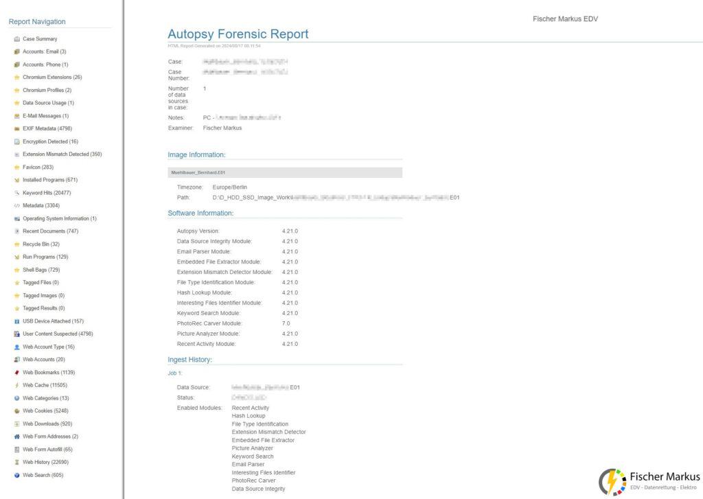 Datenrettung und IT-Forensik (6) Autopsy Forensic Report