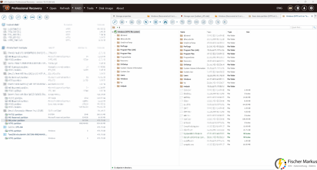 Datenrettung SSD nach Kaffee über Laptop (1) UFS Explorer Professional Recovery