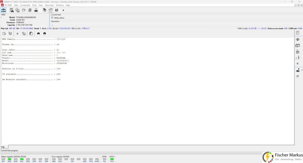 PC3000 Toshiba Utility - Datenrettung Toshiba HDD - Head Swap (10)