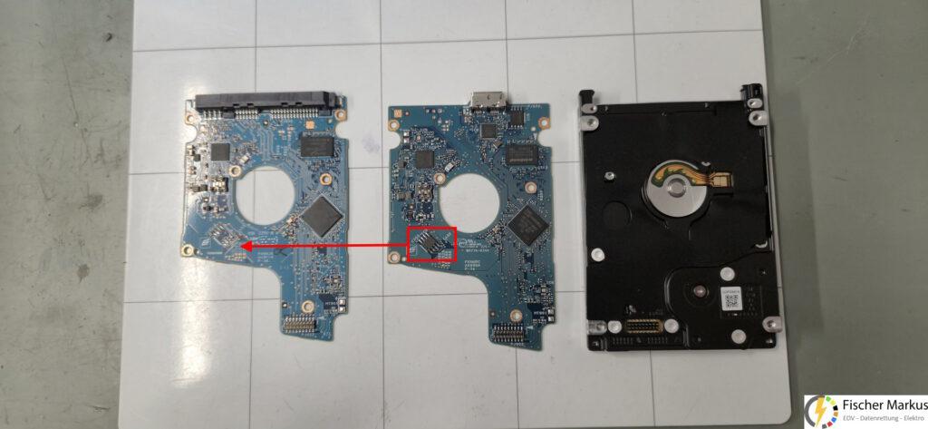 ROM Tausch von USB auf SATA Platine - Datenrettung Toshiba HDD - Head Swap (3)