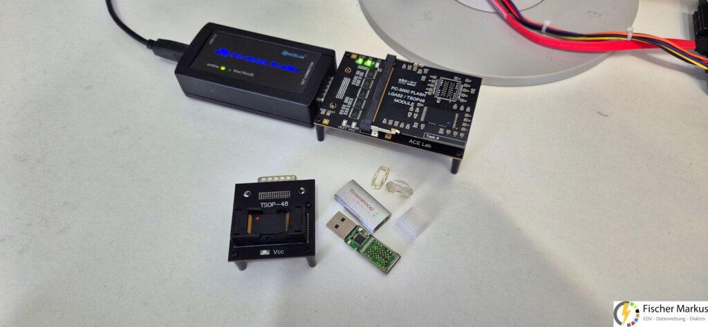 8Gb USB Stick Controller SM3257 Datenrettung (1) ACELab PC-3000 Flash Hardware