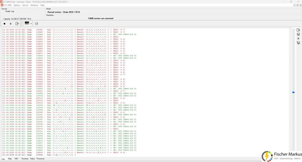 16Gb USB Stick Controller SM3257 Datenrettung (6) ECC Fehlerkorrektur