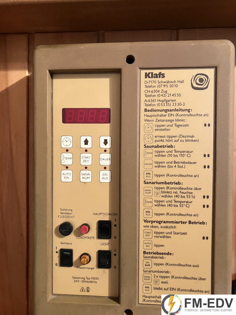 Reparatur KLAFS Saunasteuerung (6)